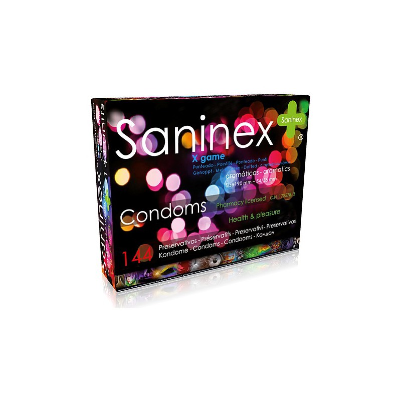 SANINEX PRESERVATIVOS X GAME PUNTEADO 144 UDS